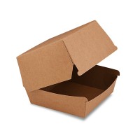 Hnědý papírový box na hamburger 11x11x9cm/50ks 48506