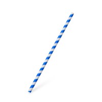 Papírové slámky Jumbo modrá spirála 25cm/100ks 40703