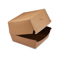Hnědý papírový burger box 13,5x13,5x10cm/50ks 48507