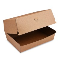 Hnědý papírový burger box Plus 19,5x13,5x10cm/50ks 48508