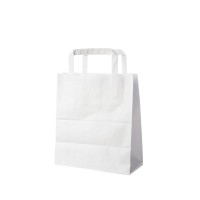 Papírové tašky 18+8x22cm bílé/250ks 47012