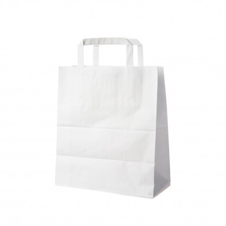 Papírové tašky 22+10x28cm bílé/250ks 47020