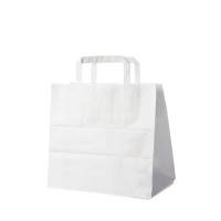 Papírové tašky 26+17x25cm bílé/250ks 47026