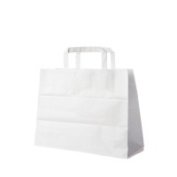 Papírové tašky 32+16x27cm bílé/250ks 47032