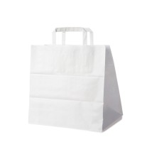 Papírové tašky 32+21x33cm bílé/250ks 47034
