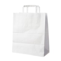 Papírové tašky 32+16x39cm bílé/250ks 47036