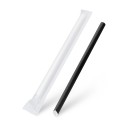Papírové slámky extra Jumbo černé jednotlivě balené 21cm/100ks 40999