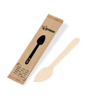Dřevěná kávová lžička jednotlivě balená 11cm/100ks 40023