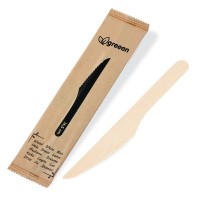 Dřevěný nůž jednotlivě balený 16cm/100ks 40028