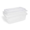 Miska s vypouklým víčkem hranatá rPET 1500ml/50ks 77716