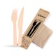 Dřevěný nůž + vidlička hygienicky balené/50ks 40031
