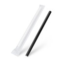 Papírové slámky extra Jumbo černé jednotlivě balené 21cm/100ks 40998