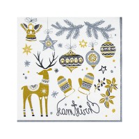 Ubrousky 33x33cm 3-vrstvé Vánoce/20ks 84191
