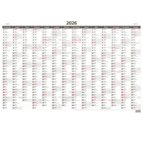 Nástěnná plánovací roční mapa A1 2026