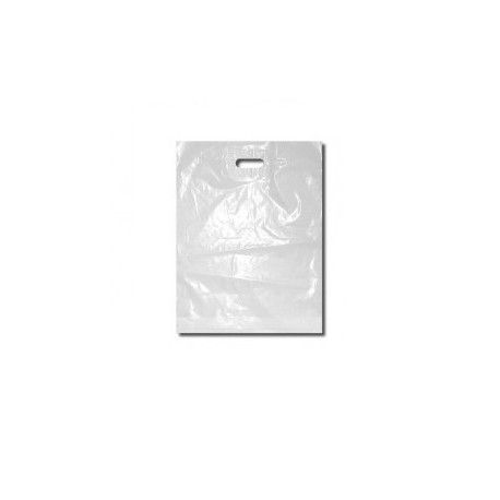 Tašky LDPE s výsekem bílé 28x35cm 55my/100ks