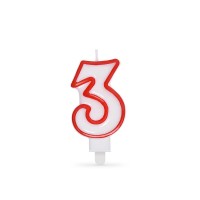Číslová svíčka se stojánkem "3" 75mm 37003