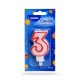 Číslová svíčka se stojánkem "3" 75mm 37003