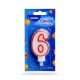 Číslová svíčka se stojánkem "6" 75mm 37006