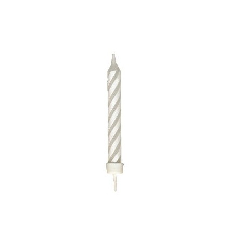 Narozeninové svíčky bílé 80mm se stojánkem/8ks 37120