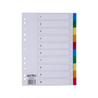 Plastové rozlišovače A4 Spoko 0423 2x5 barev