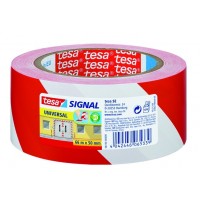 Lepicí páska Tesa 50mm x 66m červeno-bílá