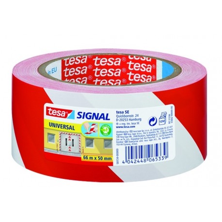 Lepicí páska Tesa 50mm x 66m červeno-bílá