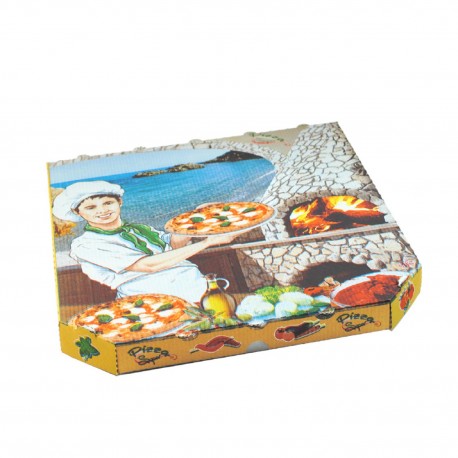 Pizza krabice z vlnité lepenky 33x33x3cm/100ks 72033