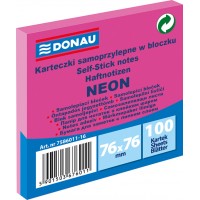 Samolepicí bloček Donau 76x76mm 100 listů neonový růžový