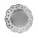 Dekorativní krajky kulaté stříbrné 32cm/4ks 65483