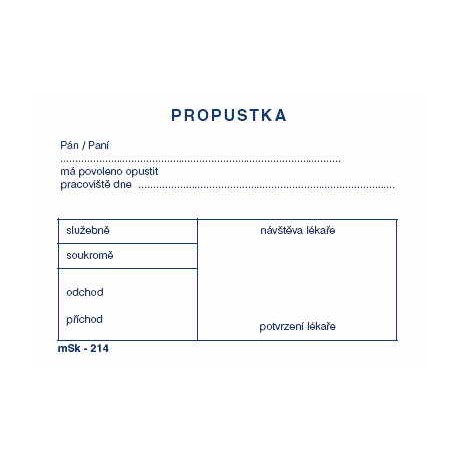 Propustka A7