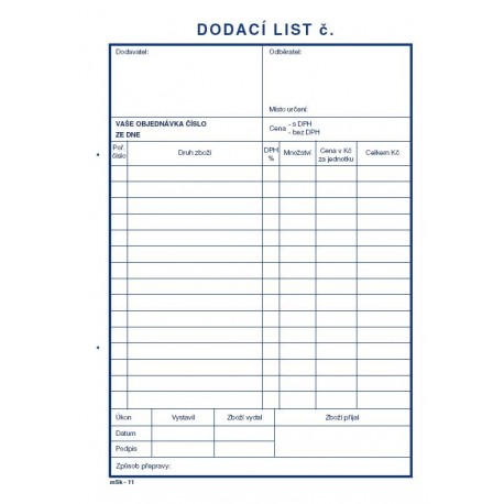 Dodací list A5 NCR