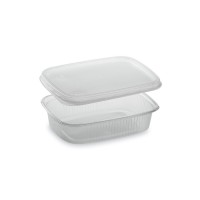 Miska hranatá průhledná 125ml + víčko/250ks PP501