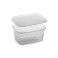 Miska hranatá průhledná 250ml + víčko/250ks PP505