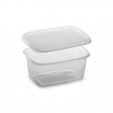 Miska hranatá průhledná 250ml + víčko/250ks PP505
