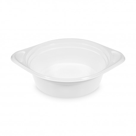 Miska kulatá s oušky PP 500ml bílá/10ks 65325