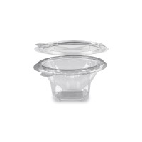 Miska s víčkem kulatá rPET 150ml/50ks 77901